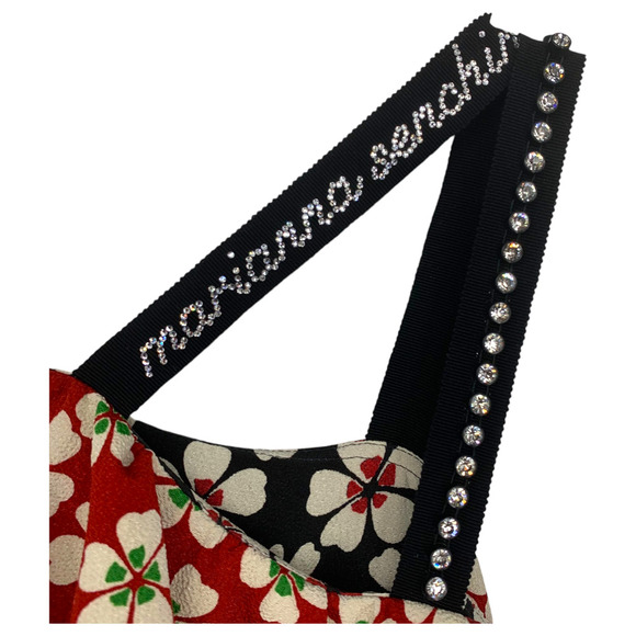 Marianna Senchina Sz S Avant Garde One Shoulder Floral Ruffle Dress Bling Strap - Picture 4 of 12